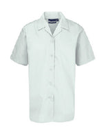 White Short-Sleeve Rever  Blouse (Twin Pack)